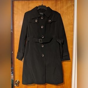 London Fog Black Trench Rain Coat